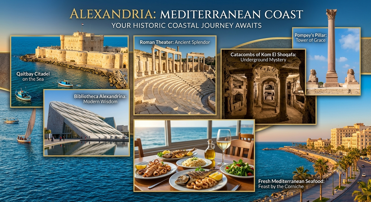 Alexandria Egypt tour Catacombs Qaitbay Citadel Library