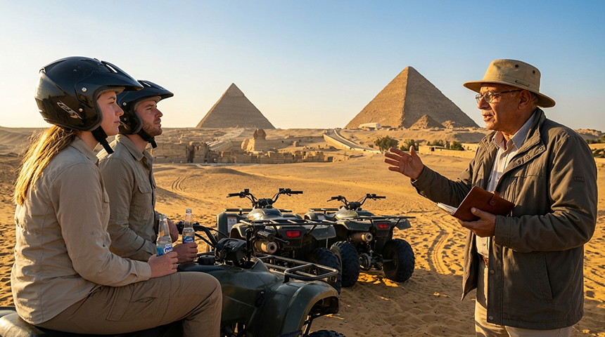 Giza Pyramids quad bike desert adventure tour Egypt