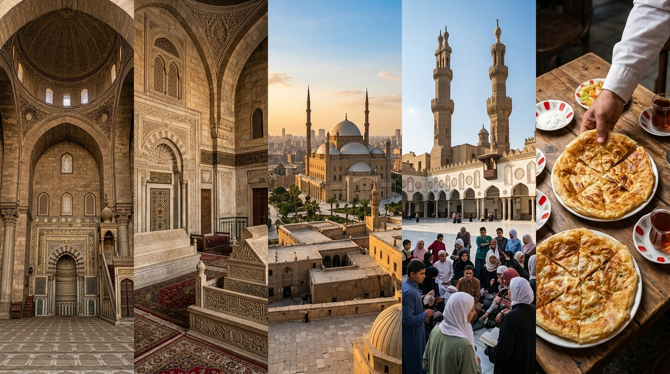Islamic Cairo Sultan Hassan Al-Azhar Mosque Citadel feteer lunch tour